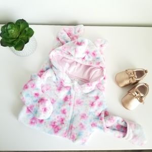 Laura Ashley Floral Hooded Fleece Winter Jumpsuit